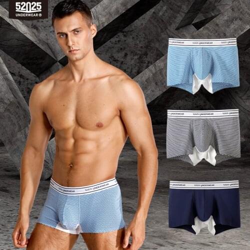 52025 Men Boxers Underwear 3-Pack Cotton Modal Boxershorts Soft Breathable Comfortable Male Panties Men Underwear Sexy Boxer Men