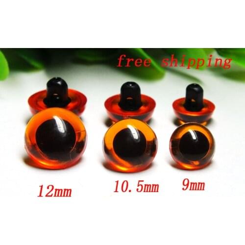 Free shipping!!! 9mm/10.5mm/12mm can choose amber color Button safety toy eyes