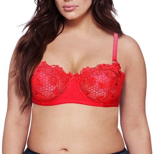 Bra Red Black White 32-44 ABCD Brassiere Bralette Intimates Women 2019 Hot Sale Lingerie Half Cup Open Shelf Bra Perspective Bra