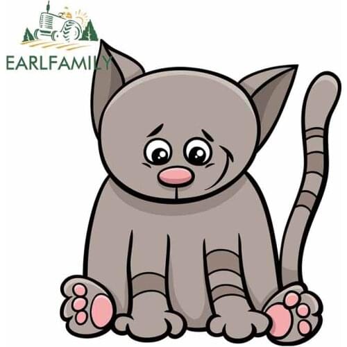 EARLFAMILY 13cm x 11.9cm for Kitten Creative Car Sticker DIY Occlusion Scratch Personality 3D Waterproof Custom Printing Decal
