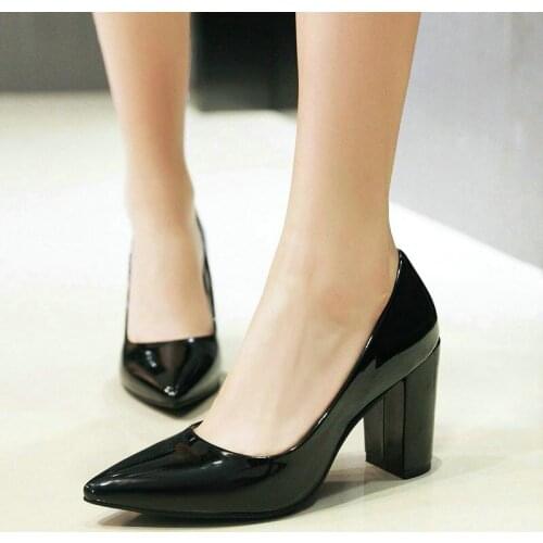 EshtonShero Womens High Heels Sexy Bride Party Square High Heel Pointed Toe Platform Summer Slip On Ladies Shoes Big Size 3-12