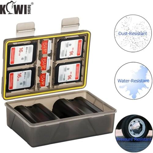 MSD SD XQD Memory Card Case Box with Camera Battery Slots for Canon LP-E6 LP-E6 LP-E8 Sony NP-FW50 Nikon EN-EL14A Fuji NP-W126