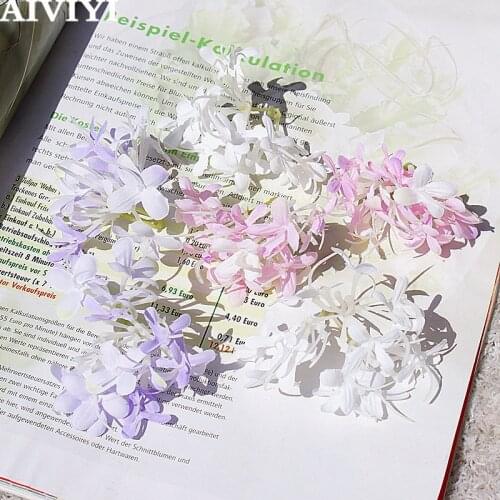 DIY artificial 3 fork small flower bud flower hydrangea artificial flower artificial flower head flower wedding headwear