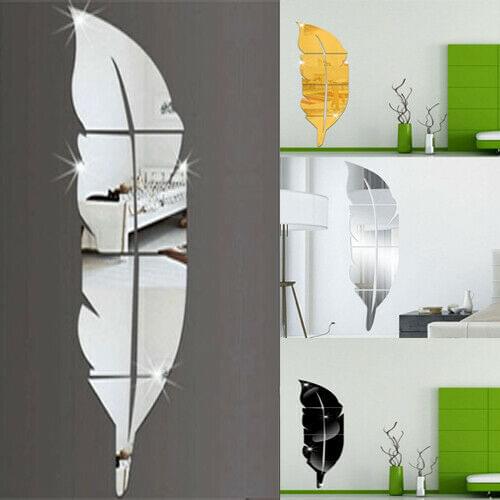 Creative 3D Mirror Removable Wall Sticker DIY Home Decor Art Acrylic Decal Sticker 18x73cm