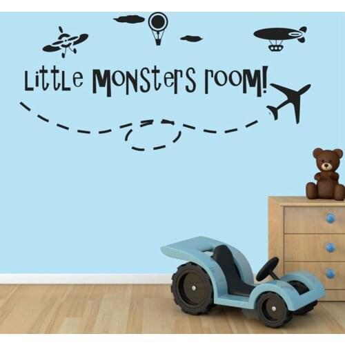 Little Monsters Room Removable Vinyl Wall Art Sticker Creative Cartoon Plane Wall Decals For Childrens/Boys Room Decoration