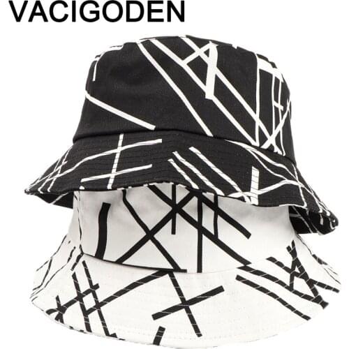 VACIGODEN Women Fashion Bucket Hat Graffiti Printed Sunbonnet Fedoras Outdoor Chapeau Fisherman Caps De Pescador Gorros