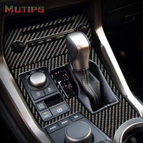 Mutips For Lexus NX 200 200t 300h Car accessories Center console gear shift panel carbon fiber interior trim sticker 2015-2019