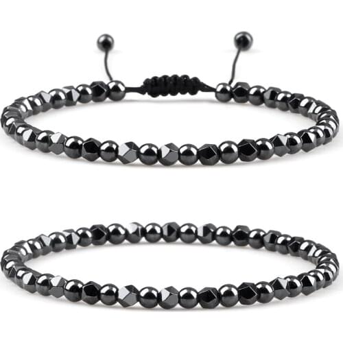 4mm Irregular Hematite Men Beaded Bracelets Natural Tiger Eye Lava Stone Beads Bracelets&Bangles Women Classic Jewelry Pulsera