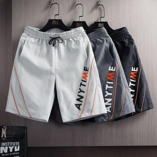 2021 New Summer Mens Loose-fitting Cropped Shorts High Quality Beach Shorts Cotton Men Sport Shorts Trousers Youth Short Pants