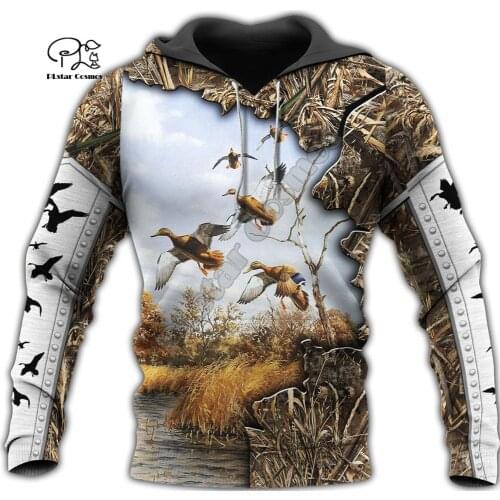 PLstar Cosmos Duck Hunting Animal Hunter Camo Tattoo Dog Tracksuit Pullover Streetwear 3DPrint Men/Women Autumn Funny Hoodies 15