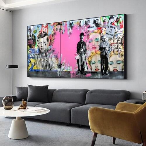 Wall Art Painting Canvas Print Graffiti Picture Love Is The Answer Poster Living Room Home Decor No Frame