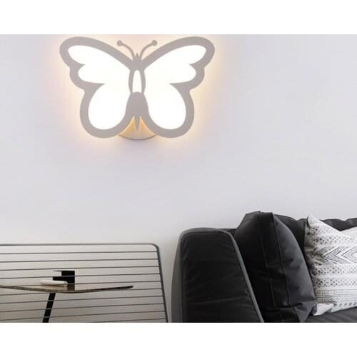 Butterfly wall lamp LED bedroom bedside lamp acrylic modern minimalist creative home decor stairway aisle wall light mx12121132
