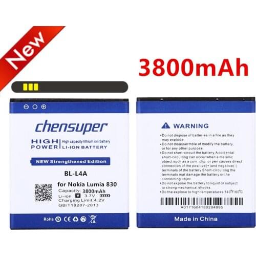 NEW 3800mAh BL-L4A Replacement Phone Battery for Nokia Lumia 830 RM984 Lumia 535 RM-1090 RM-1089