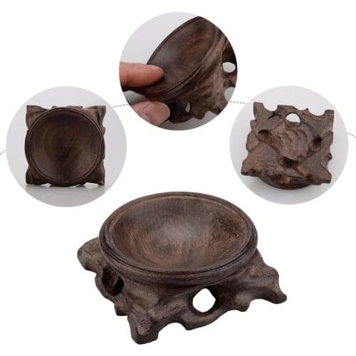 Flowerpot Stand Bracket Vase Base Stone Crystal Ball Holder Solid Wooden Display Stand Base for Teapot Home Decor Accessories