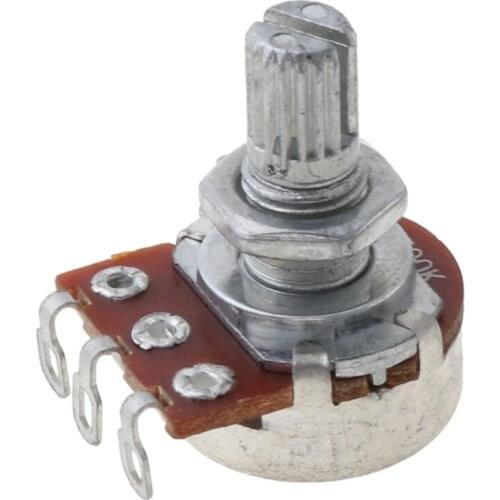 E56D A500K Potentiometer Splined Pot Electric Guitar Bass Effect Amp Tone Volume 15mm Shaft Parts