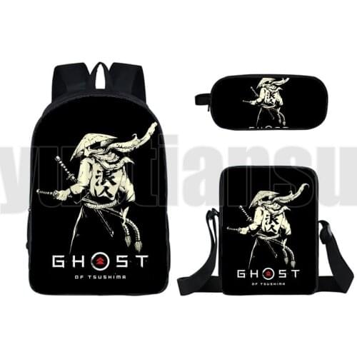 New Mochila 3D Samurai Backpack Women High Quality Travelbags Harajuku Ghost Kanji Rucksacks Shoulder Bag Schoolbag Pencil Case
