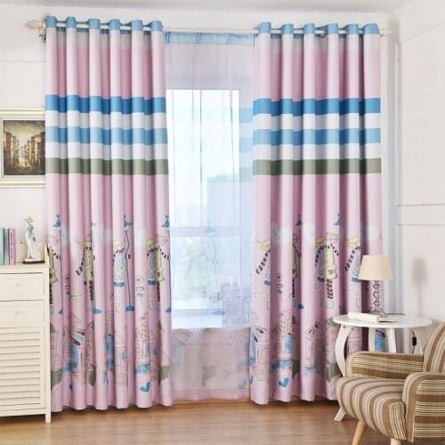 Princess curtain pink romantic cartoon character print curtain childrens living room bedroom curtains and tulle