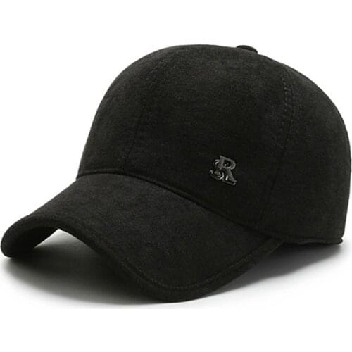 Snapback Cap Mens Thick Warm Windproof Earmuffs Hat New Winter Baseball Caps For Men Casual Sports Cap Adjustable Size Dad Hat