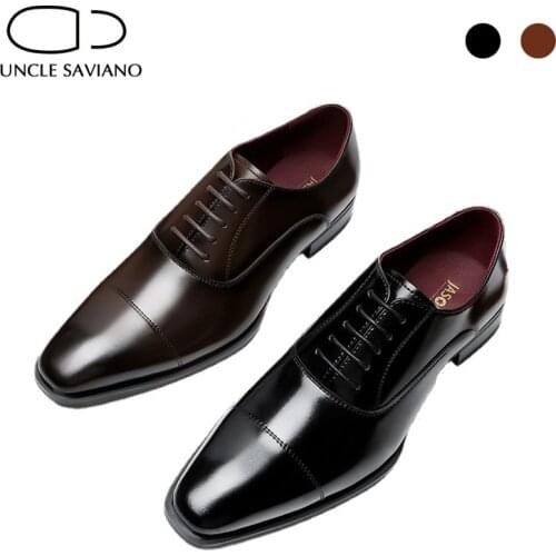 Uncle Saviano Oxford Dress Shoes for Men Formal Business Style Man Shoe Casual Original Genuine Leather Designer Best Men Shoes