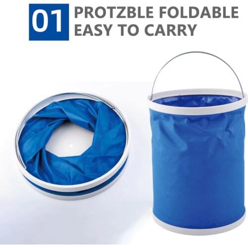 9/11/13L Portable Outdoor Foldable Bucket for Barbecue,Camping,Fishing and Car Washing Thickened Oxford Bucket Large Capacity
