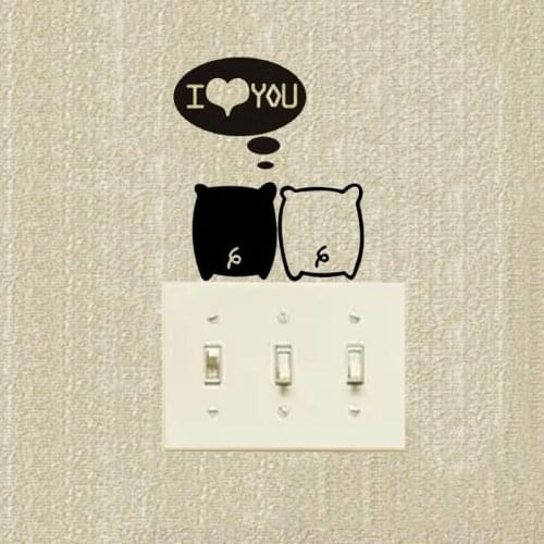 Conjugal Love Couples The Pig Marriage Room Decoration Switch Vinyl Stickers Bedroom Wall Decals A3094
