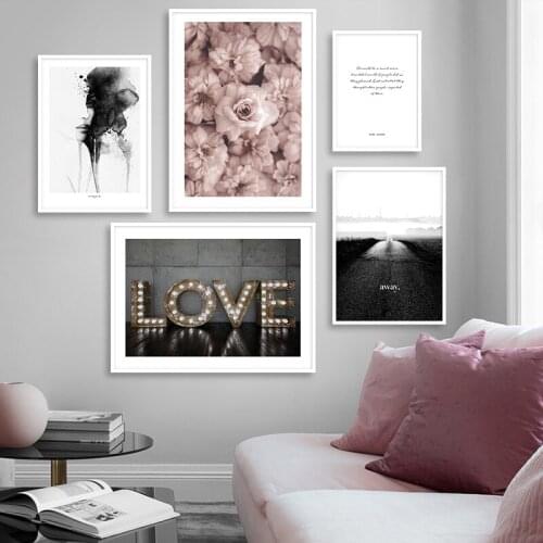 Scandinavian Poster Prints Flower Canvas Painting Abstract Wall Art Women Decorative Pictures For Living Room Quote Home Decor