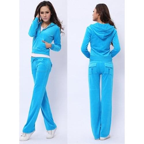 Women Tracksuit Set 2021 Womens Brand Velvet Tracksuits Velour Suit Women 2 Piece Set Women Hoodies And Pants