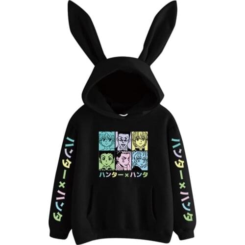 2021 Janpanese Anime Hunter X Hunter Killua Rabbit Hoodie Women Girls Unisex Sweatshirts Kawaii streetwear