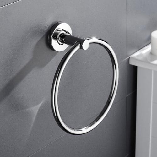 304 Stainless Steel Round Style Wall Mounted Towel Ring Holder Hanger for Home and Hotel Bathroom Towel Hanger