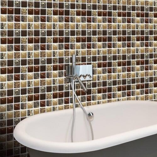 3D Mosaic Tile Wall Stickers Self Adhesive Wallpaper Waterproof Marble Living Room Bathroom Kitchen Cabinet Decoration