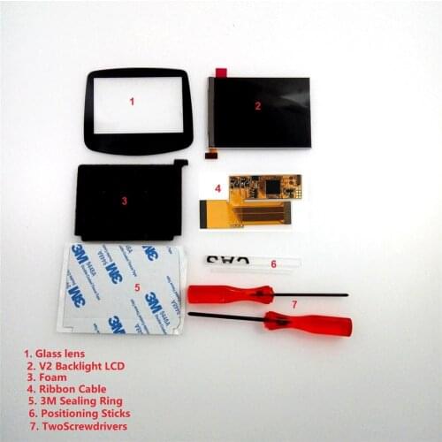 5 Pieces 10 Levels Brightness V2 iPS Backlight Backlit LCD For GameBoy Console For GBA LCD Backlight Hight Light LCD