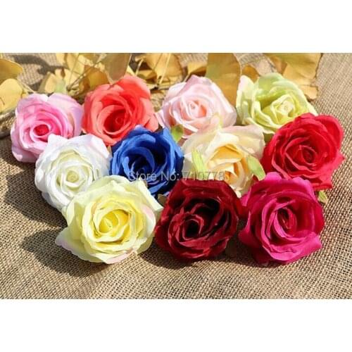 8CM 11C available Artificial silk Rose Flower Heads for DIY decorative garland accessory wedding wall arch party headware