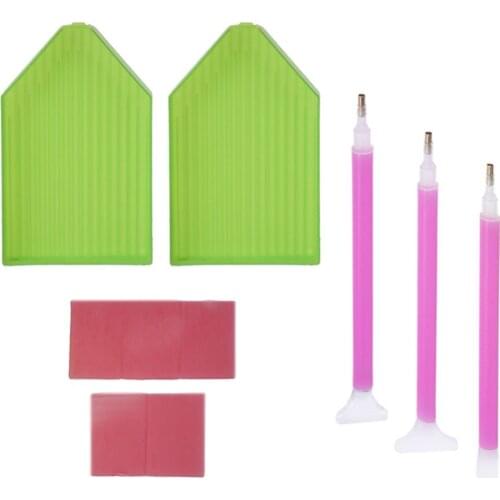 Diamond Painting Accessories DIY Embroidery Mosaic Pen Painting Cross Stitch Crafts Tool Kits Plastic Tray Set