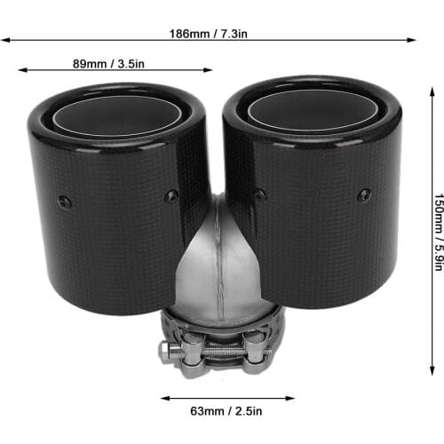 Auto Car Y-Shaped Exhaust Pipe Stainless Steel 2.5in Inlet 3.5in Dual Outlet Universal Tail Throat sound muffler for car