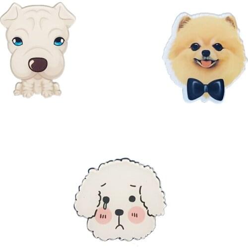 Cartoon Acrylic Animal Brooches-The Cute Weeping Dog Brooch Pins, As A Gift For Friends And Child For Halloween And Christmas