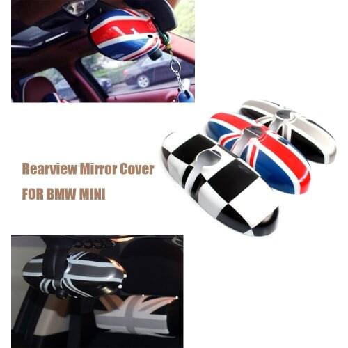 For Mini Cooper S R55 R56 R60 Countryman Styling 2008-2016 Car Rear Abs Red Union Jack Rearview Mirror Cover Decoration Accessor