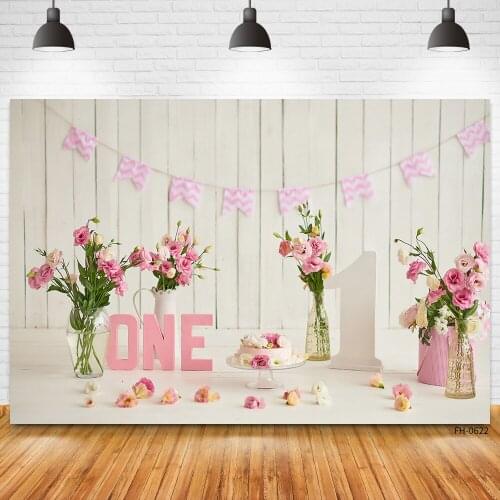 Flower Banner Board Photo Studio Poster Backdrop Newborn Children Baby Shower 1st Birthday Party Portrait Photography Background