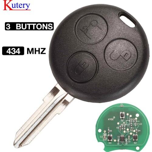 Kutery 433Mhz Remote Car Key for Mercedes-Benz Smart Fortwo 1998-2006 Forfour Roadster City Coupe Crossblade Cabrio Roadster