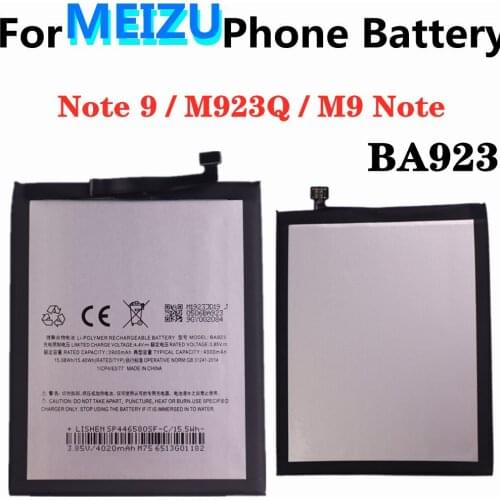 For Meizu Note 9 M923Q M9 Note Mobile Phone 4000mAh BA923 Battery High Quality Replacement Batteries