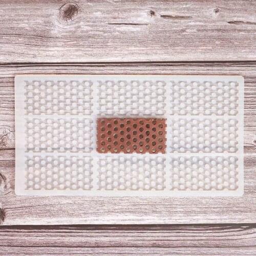 Honeycomb Shape Chocolate Stencil Mold Sharp End Stripe Shape Transfer Sheet Cake Edge Decoration Silicone Chablon