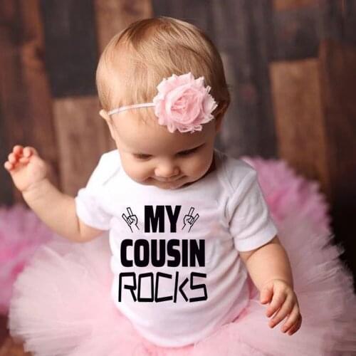 My Cousin Rocks Newborn Baby Bodysuits Girls Boys Clothes Letter Print Rompers Infant Baby Kids Soft Sleepwear Pajamas Outfits
