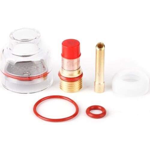 TIG Welding Torch Collet Kits Transparent Glass Covers Welding Nozzle Gas Lens Filters for TIG-17/18/26 Argon Arc Accessories