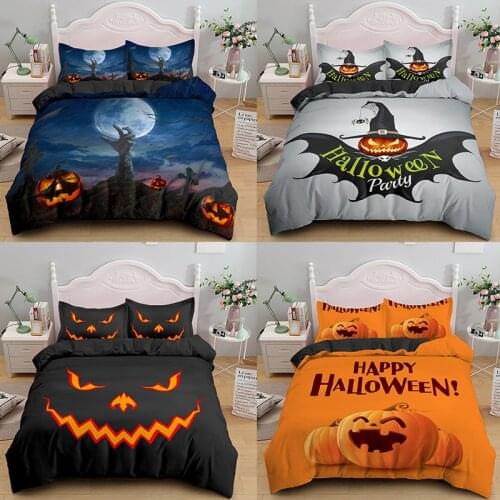 Halloween Duvet Cover Set Design With Decorative 3 Pieces:1 Bedding US/UK/AU/EU Size 1/2 Pillowcasess