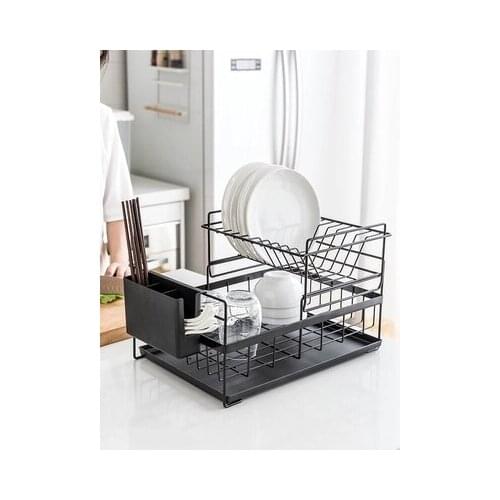 Creative Drain Rack Double-Layer Drying Tableware Dishes Dish Rack Shelf Kitchen Storage Storage Shelf