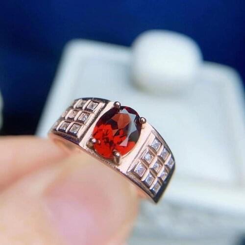 The Best Gift for Anniversary 100% Natural And Real Garnet Ring 925 sterling silver Fine jewelry