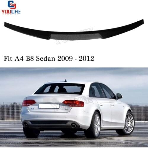 M4 Style Carbon Fiber Material Spoiler Wing for Audi A4 B8 2009 - 2012 4-door Sedan Trunk Lid Tail Boot Bumper Lip Spoiler
