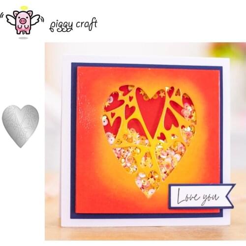 Piggy Craft metal cutting dies cut die mold Love heart background Scrapbook paper craft knife mould blade punch stencils dies