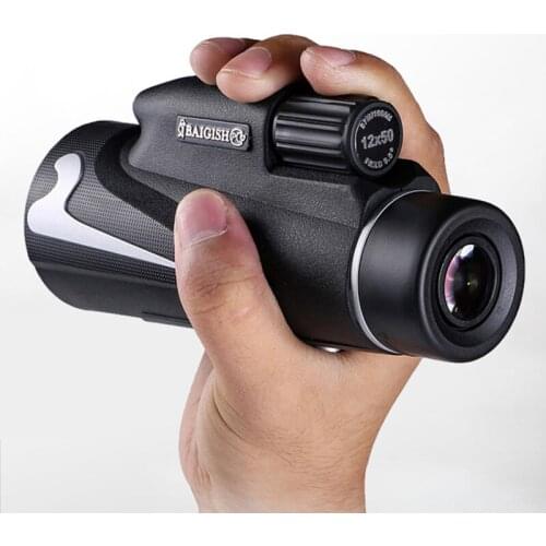 12X50 Monocular Telescope Waterproof BAK4 Prism HD Night Vision Hunting Scopes Spyglass With Phone Holder Bird Watching X518B