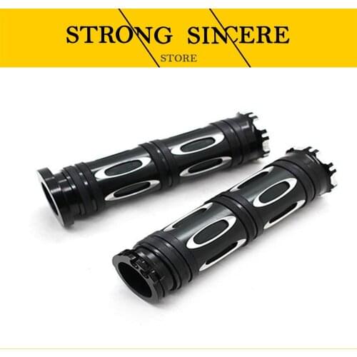 Motorcycle Black CNC 1" 25mm RDS Handlebar Hand GripsHand glue for Harley XL883 XL1200 XL48 72 Wisconsin Lutheran /fat 16-19