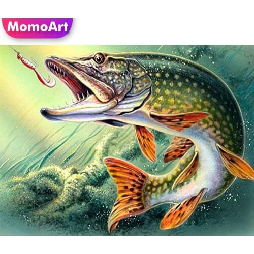 MomoArt Diamond Painting Fish Animal New Arrival Diamond Mosaic Full Drill Square Embroidery Cross Stitch Kit Handmade Gift